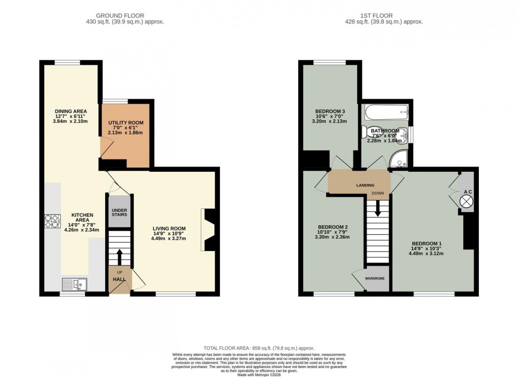 Floorplan for Sunray Terrace, Lazonby, Penrith