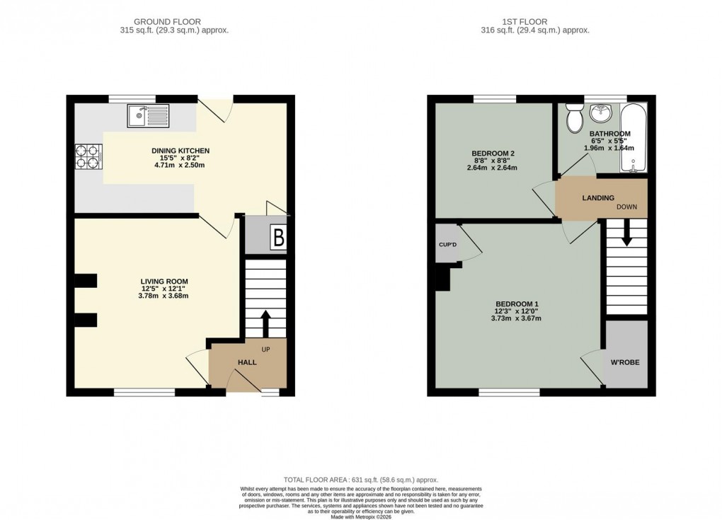 Floorplan for Garden Close, Penrith